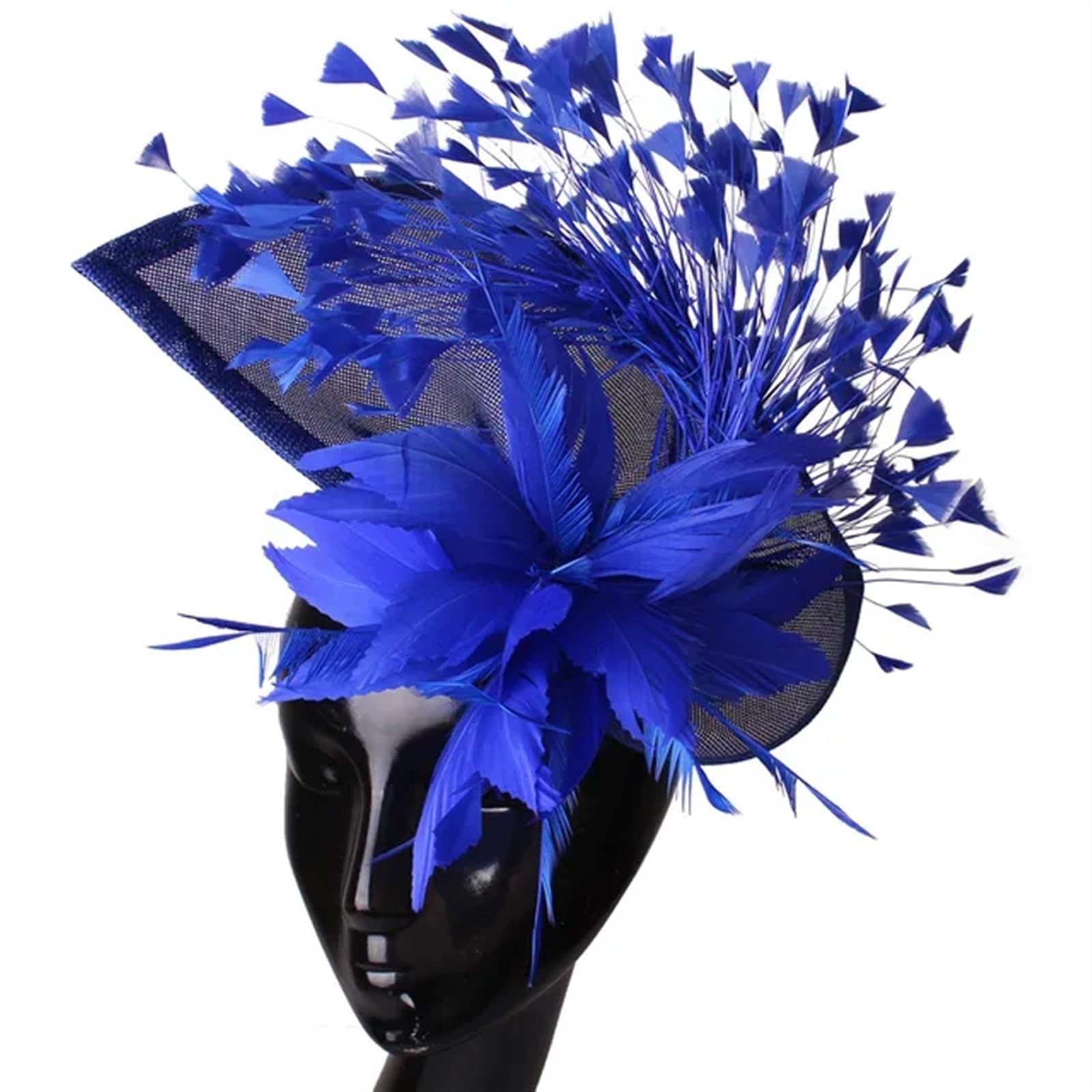 UALXPAO Wedding Hats Gorgeous Fascinator Hat With Clips Elegant Women Fancy Feathers Wedding Hats Bridal Hair Accessories Lady Millinery for Tea Party,Weddings(Blue2)