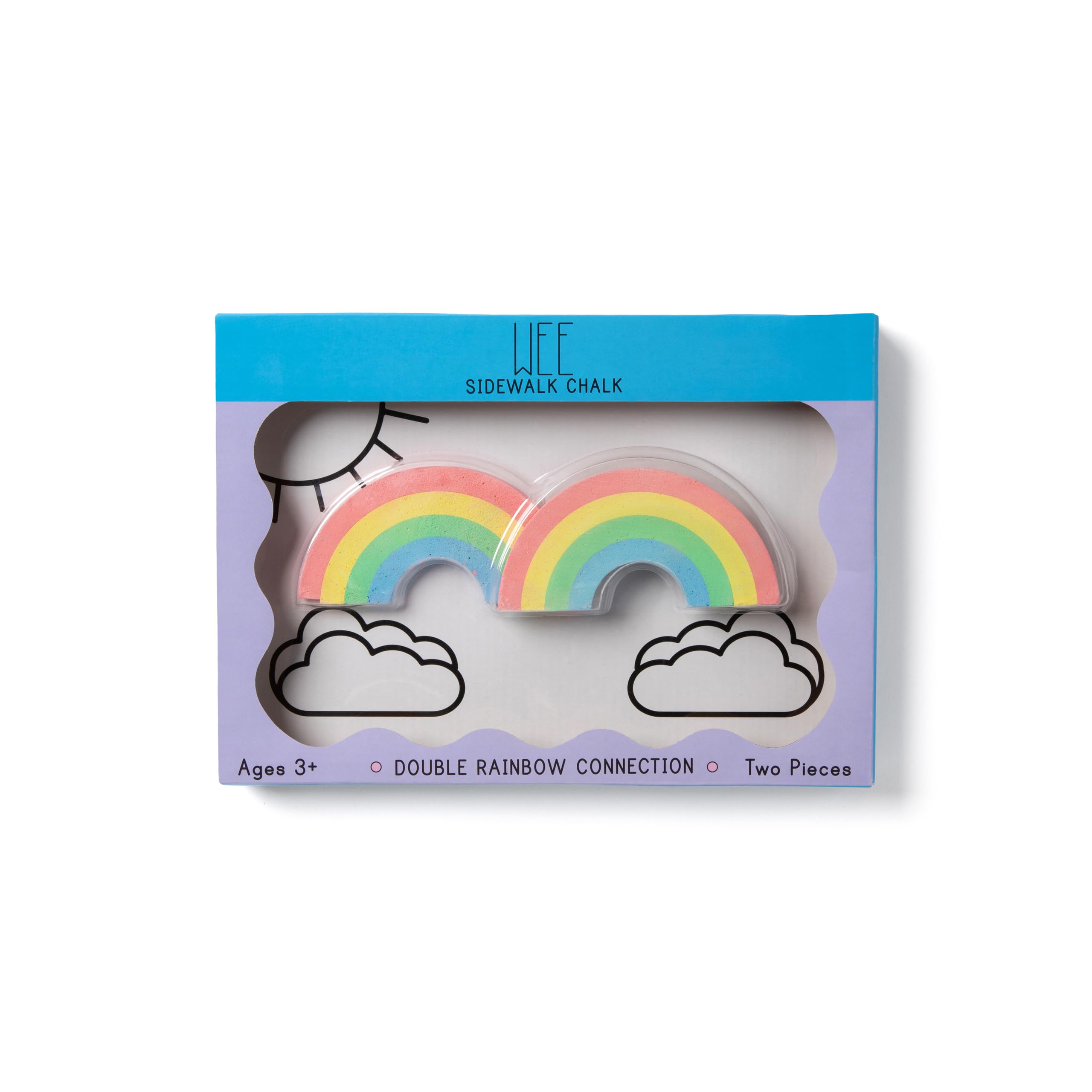 wee by TWEE Double Rainbow Connection Sidewalk Chalk | Classic Children's Present | Fun Special Party Gift Idea | Arts and Crafts For Kids + Toddlers | Easter Basket Activities | Outside Playground Drawing | Boy Girl