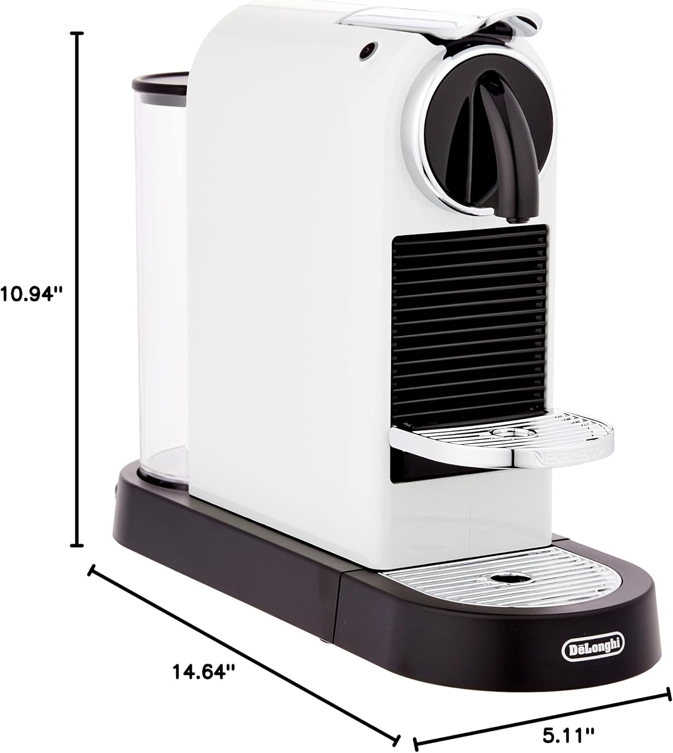 Nespresso CitiZ Espresso Machine with dimensions labeled