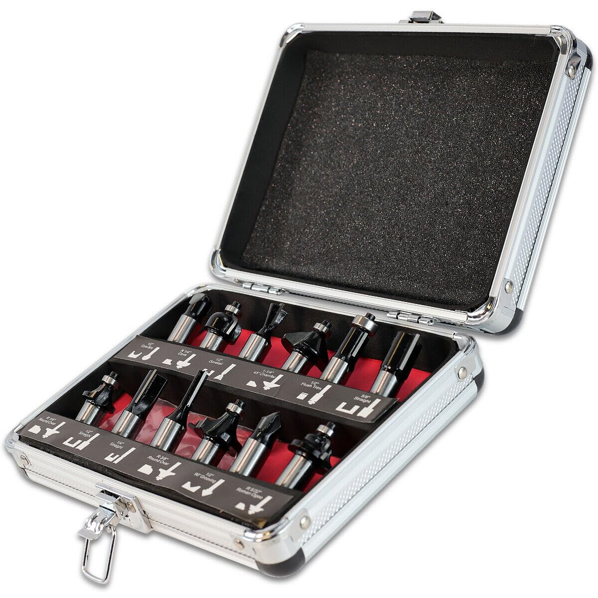Lumber Jack 12 Piece Router Cutter Set 1/2" Shank Tct Tungsten Carbide Tipped