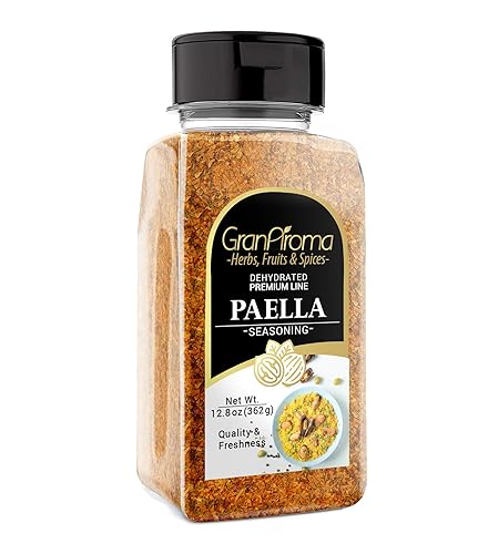 GranAroma Condimento para paella, 12.8 oz, auténtica mezcla de especias, contiene azafrán, cocina española