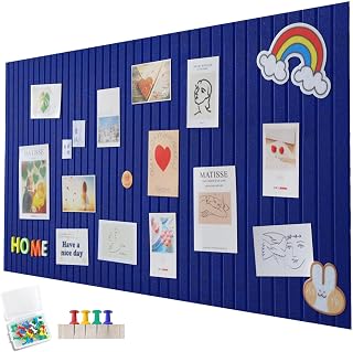 Große Filz Pinnwand Selbstklebend,60x40cm Filzboard Memotafeln mit 35 Pinnnadeln,pinwand filz Memo Boards Bulletin Board Wanddekoration vision board für Büro Küche,Fotos Memos,Honig-mittelblau
