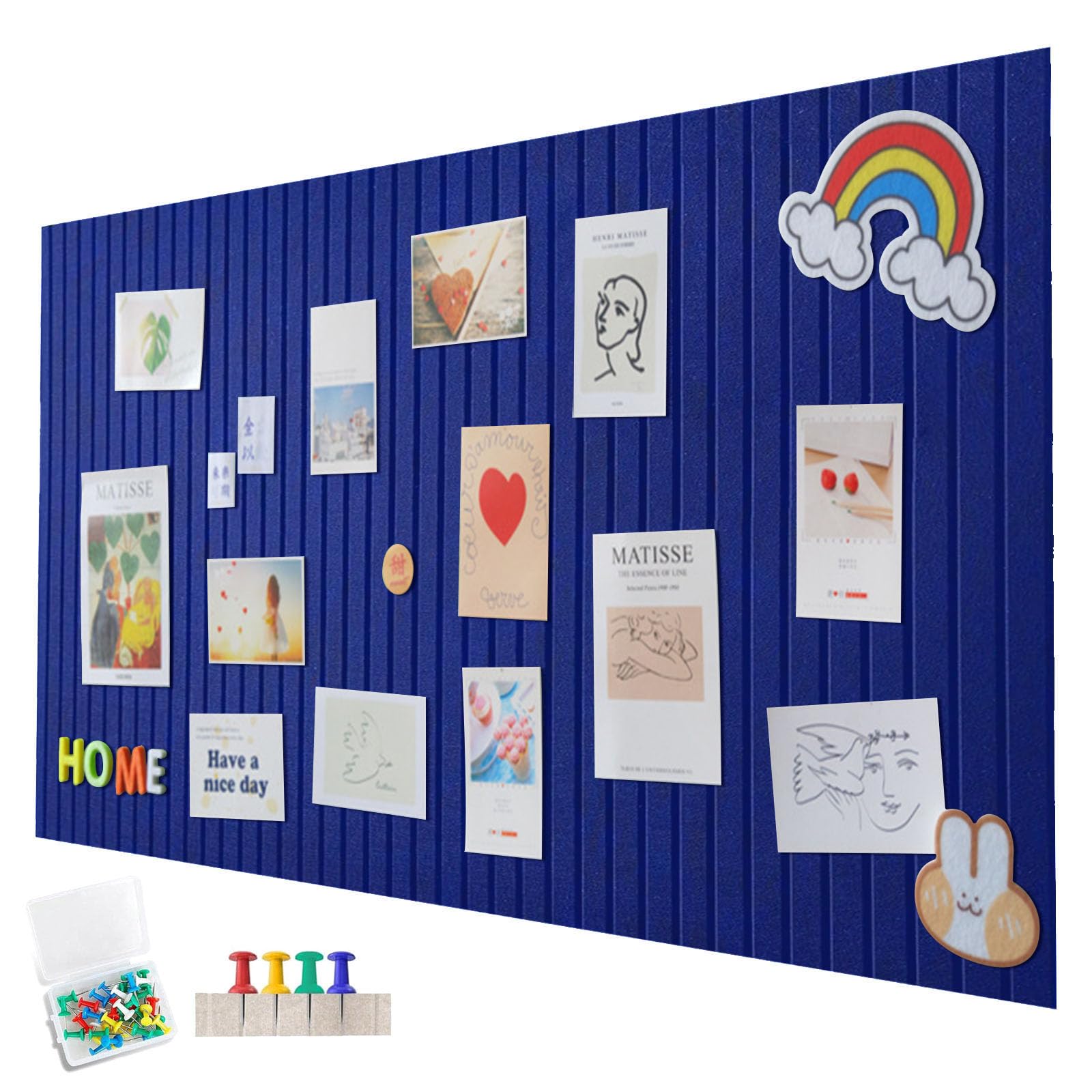 60 x 40 cm Felt Board, Large Felt Notice Board, Self-Adhesive, Decorative Felt Notice Board, 0.9 cm Thick, Foldable Photo Board, Memo Boards, Bulletin Board, Wall Decoration for Office, Kitchen