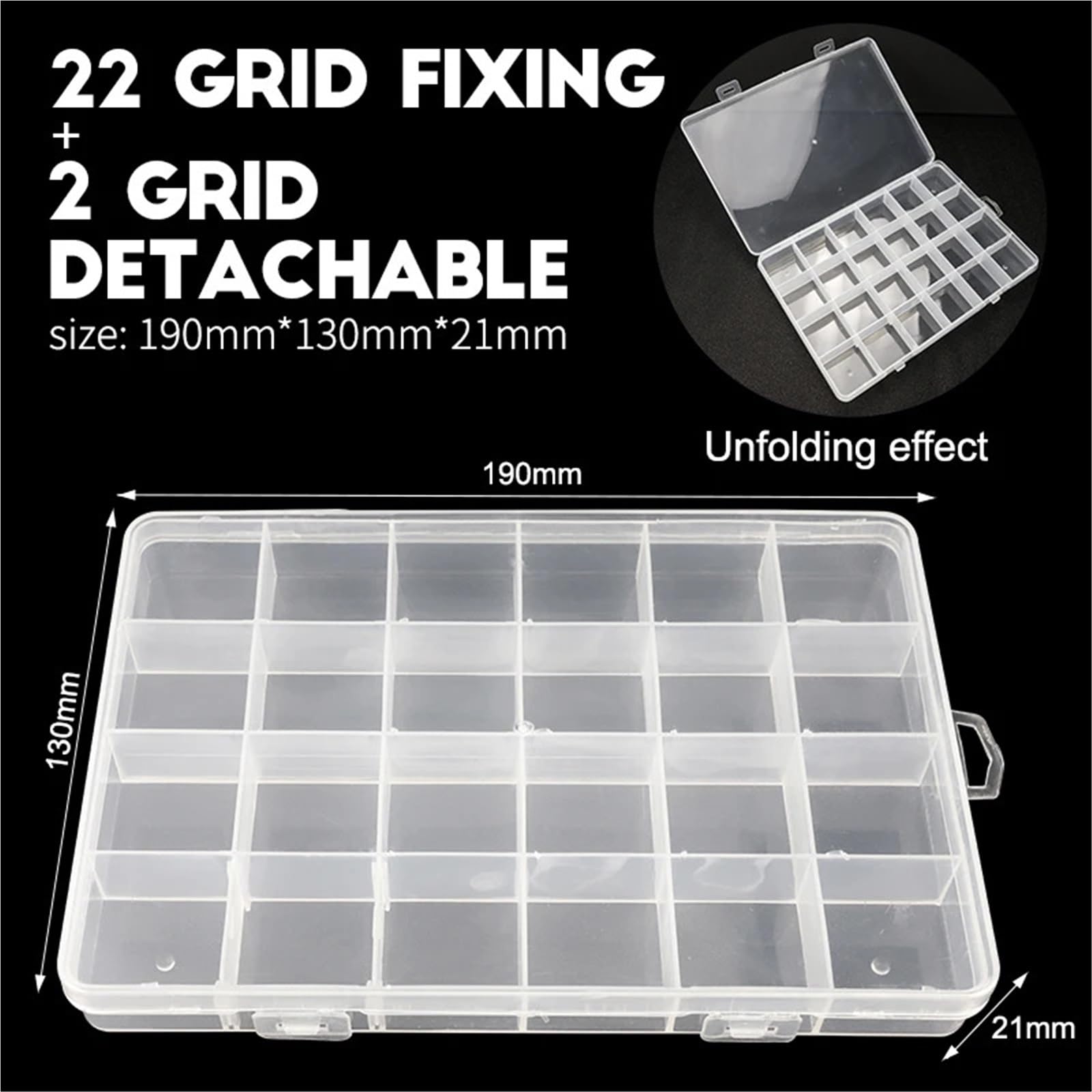 Organizador De Tornillos Caja de plástico 5 piezas, organizador joyas 10 a 24 rejillas, caja PP transparente con tornillos for pastillas, llaves y monedas