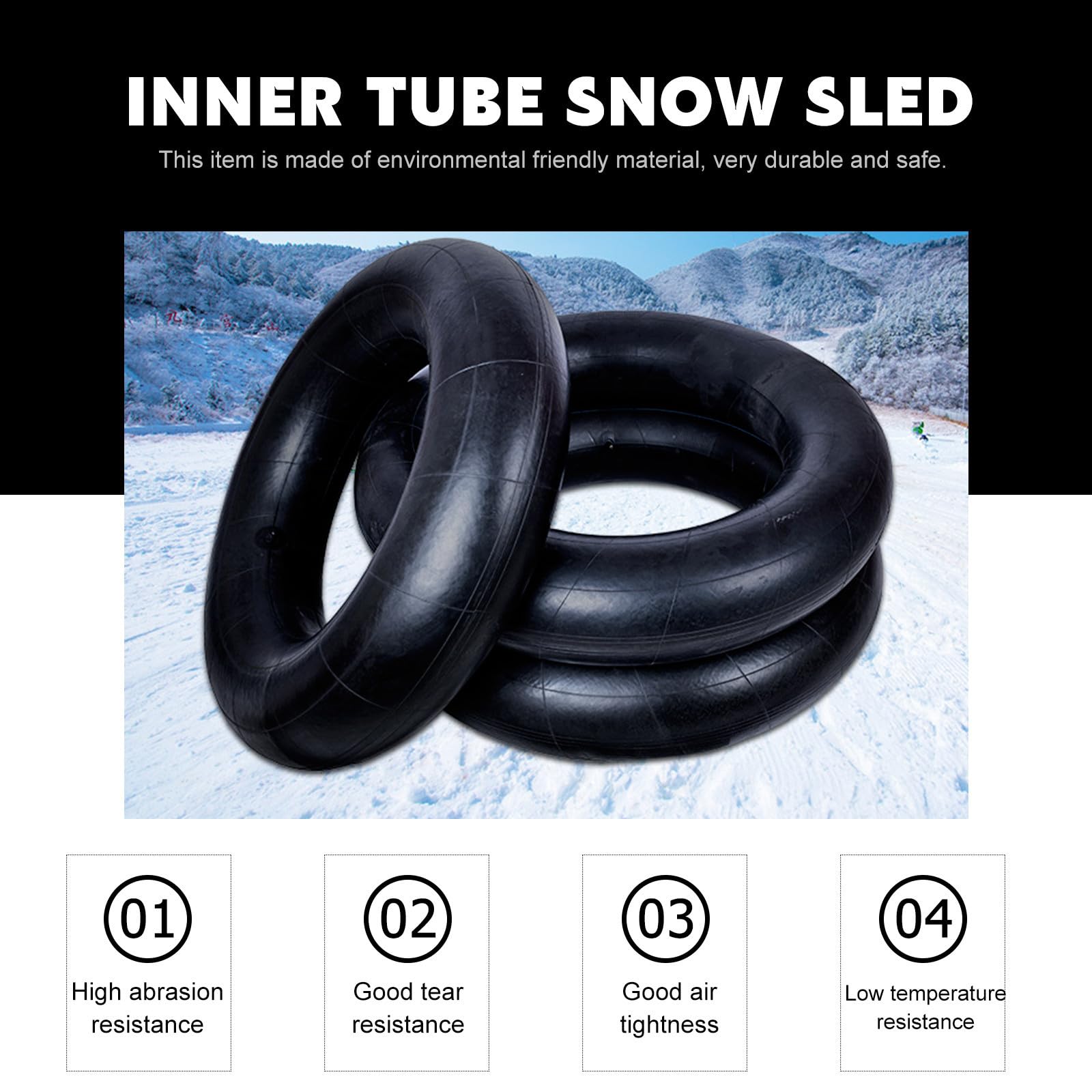 Aufblasbarer Schneereifen 100cm mit Dichtem Ventil, Gummi