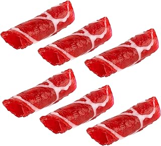 Framendino, 6 Pack Realistic Meat Roll Artificial Beef Pork Steak Display Props Simulation Food Photography