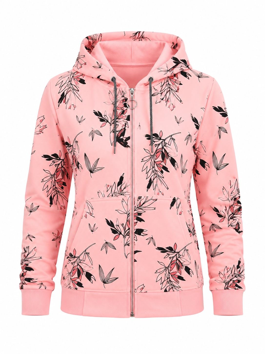 Womens Fleece Sweatshirt Peach Pullover Winter Wear Solid Casual Long Sleeve Cozy Apparel for Everyday Comfort-picture-57