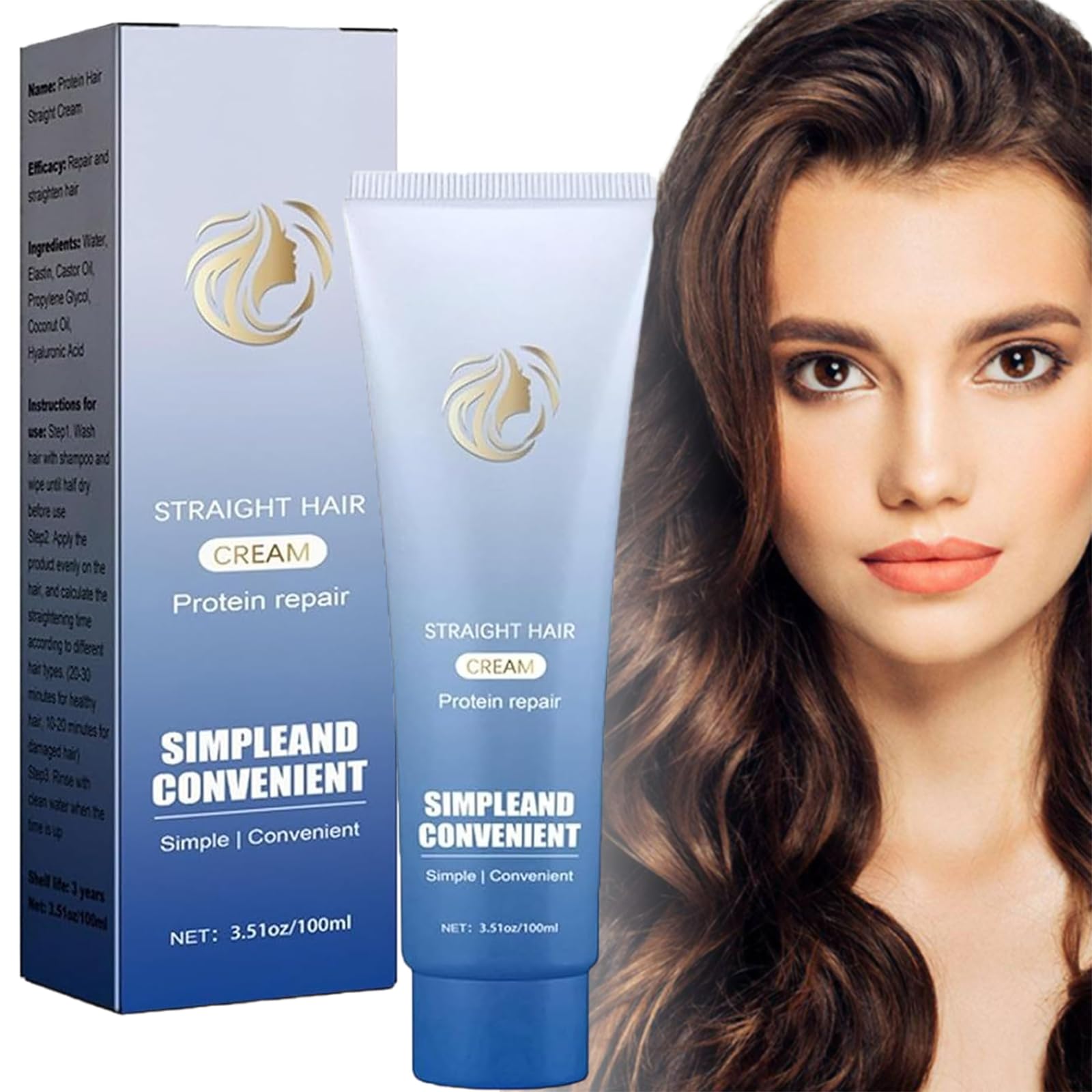 Protein Correction Hair Straightening Cream,Silk & Gloss Protein Correction Hair Cream, Straighten And Care 2-In-1 hair straightener cream, for Frizzy and Dry Hairs (Q)