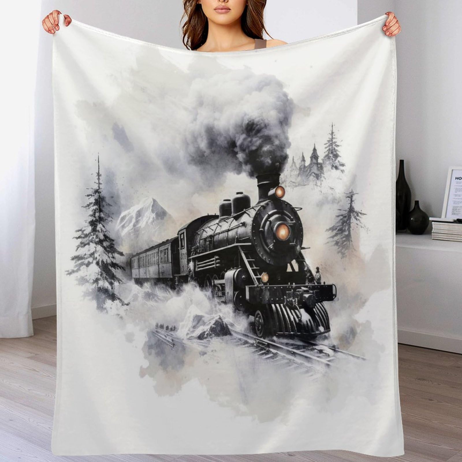 Manta de tren de vapor para sofá que elimina el frío con suavidad de franela