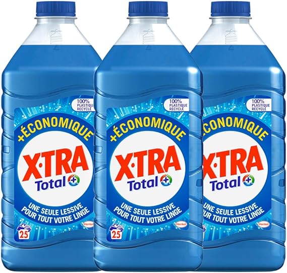 X•TRA Total 3 1 - 80 Lavages (4L) - Lessive Liquide Universelle - Linge