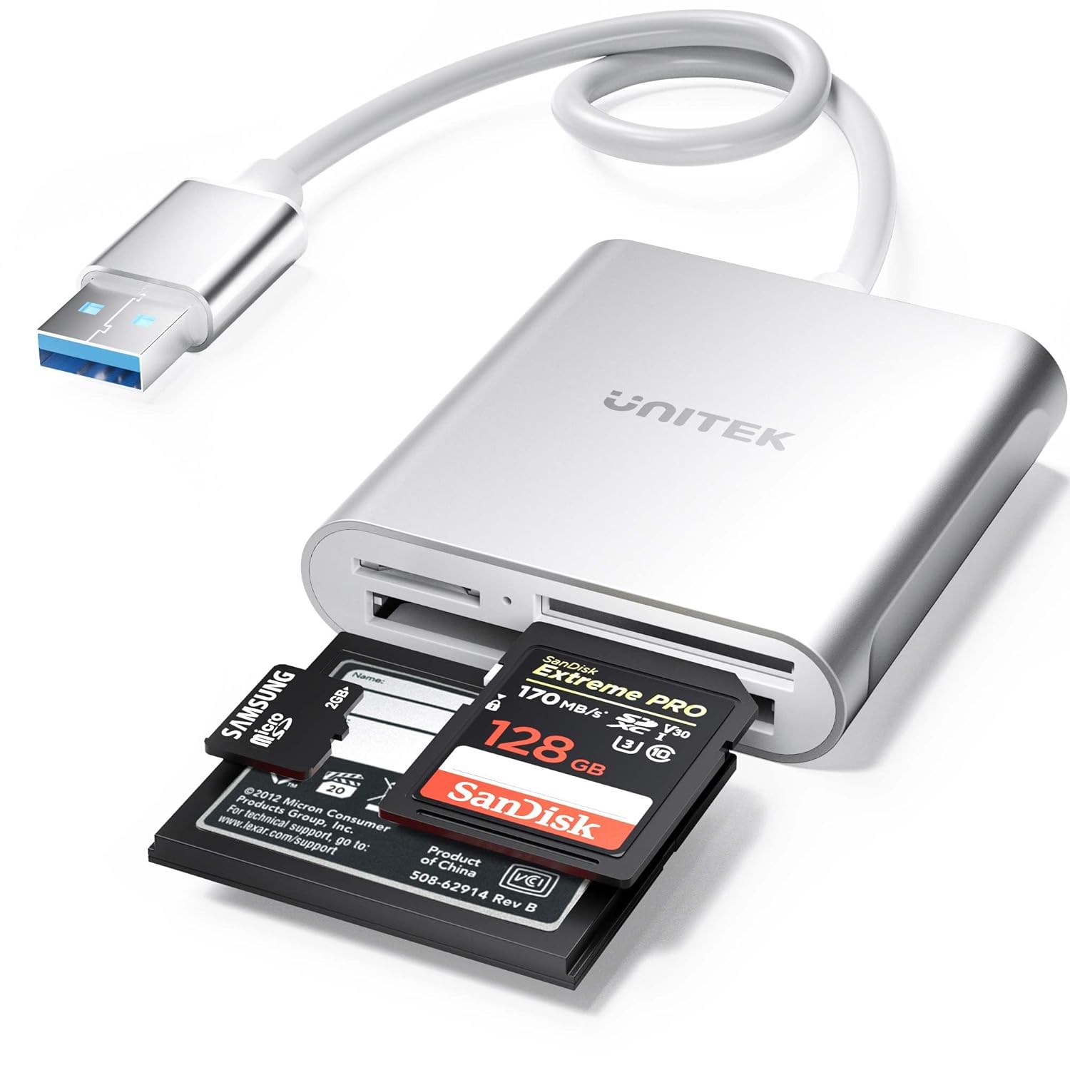 [Upgrade Version] UNITEK Aluminum USB 3.0 Multi-in-1 Memory Card Reader for CF/SD/TF Micro SD/SD/MD/MMC/SDHC/SDXC for MacBook Pro Air, iMac, Mac Mini, Microsoft Surface Pro, Andorid