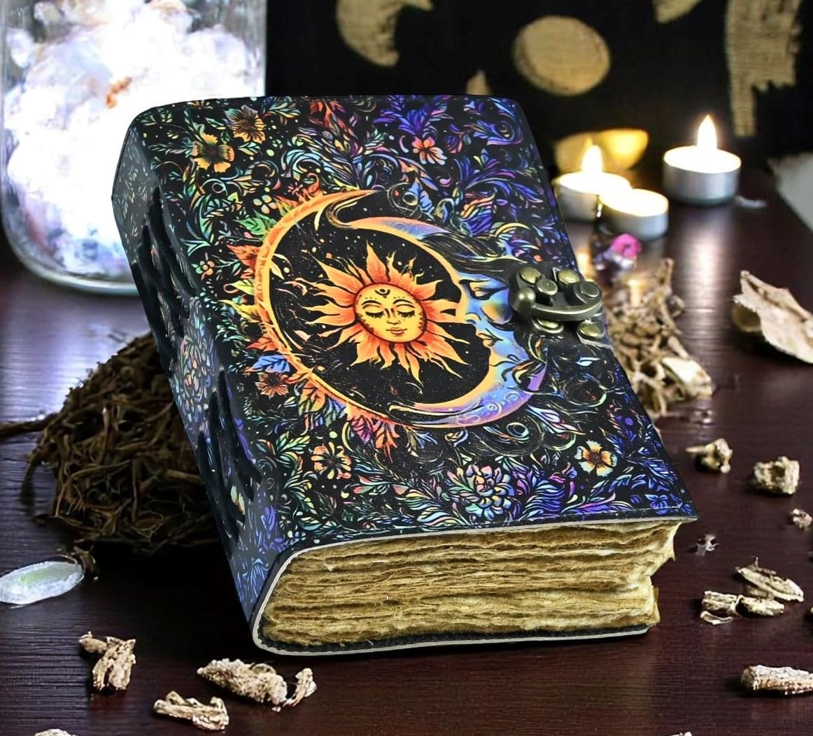 Sun & Moon Book of Shadows Journal for Men & Women 200 pages Sun Moon Notebook