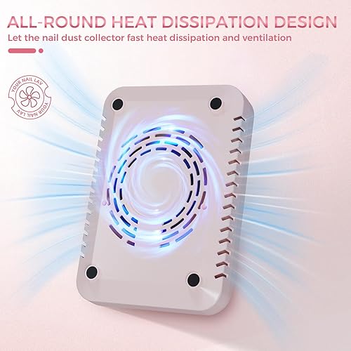 Miniatura 7 de Colector de polvo de uñas para técnicas de uñas, compacto y silencioso, colector de polvo con filtro reutilizable, potente máquina de succión de