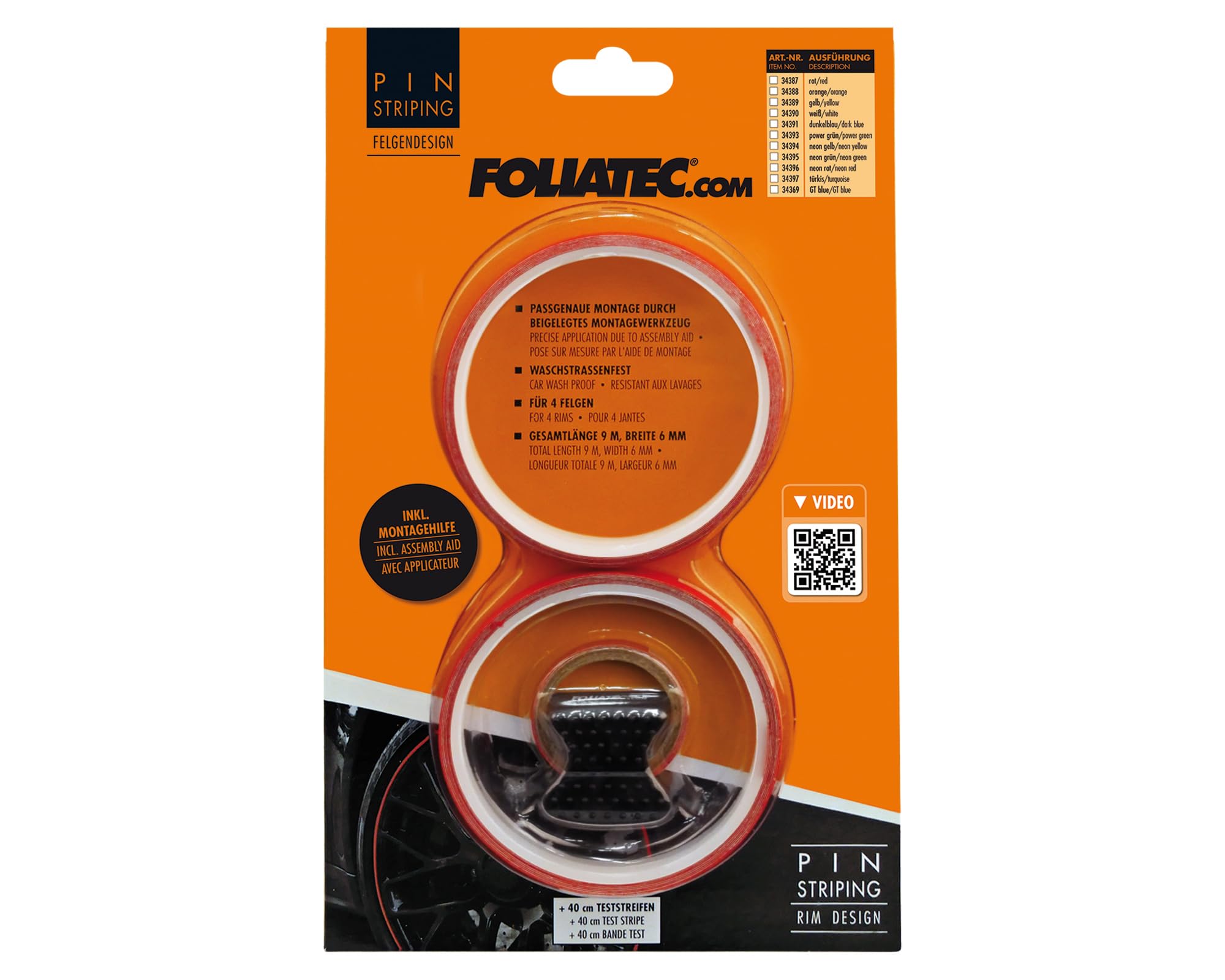Foliatec Pin Design Stripes Per Cerchi 6 Mm Rosso 4 Strisce 6Mm X 2,15 M