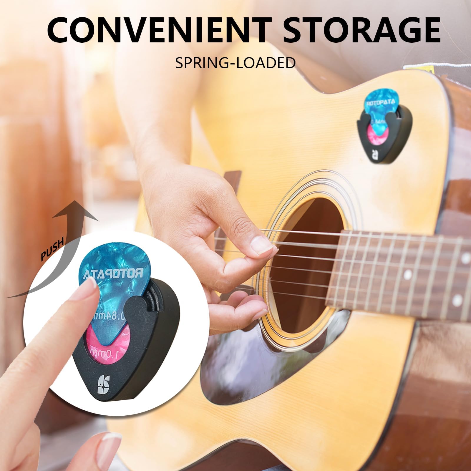 Boîte De Rangement Pour Médiators De Guitare – En Fer Blanc – 6 X 3,4 X 1 Cm – Design élégant – Pour Guitares électriques Et Acoustiques – Fermeture Sécurisée