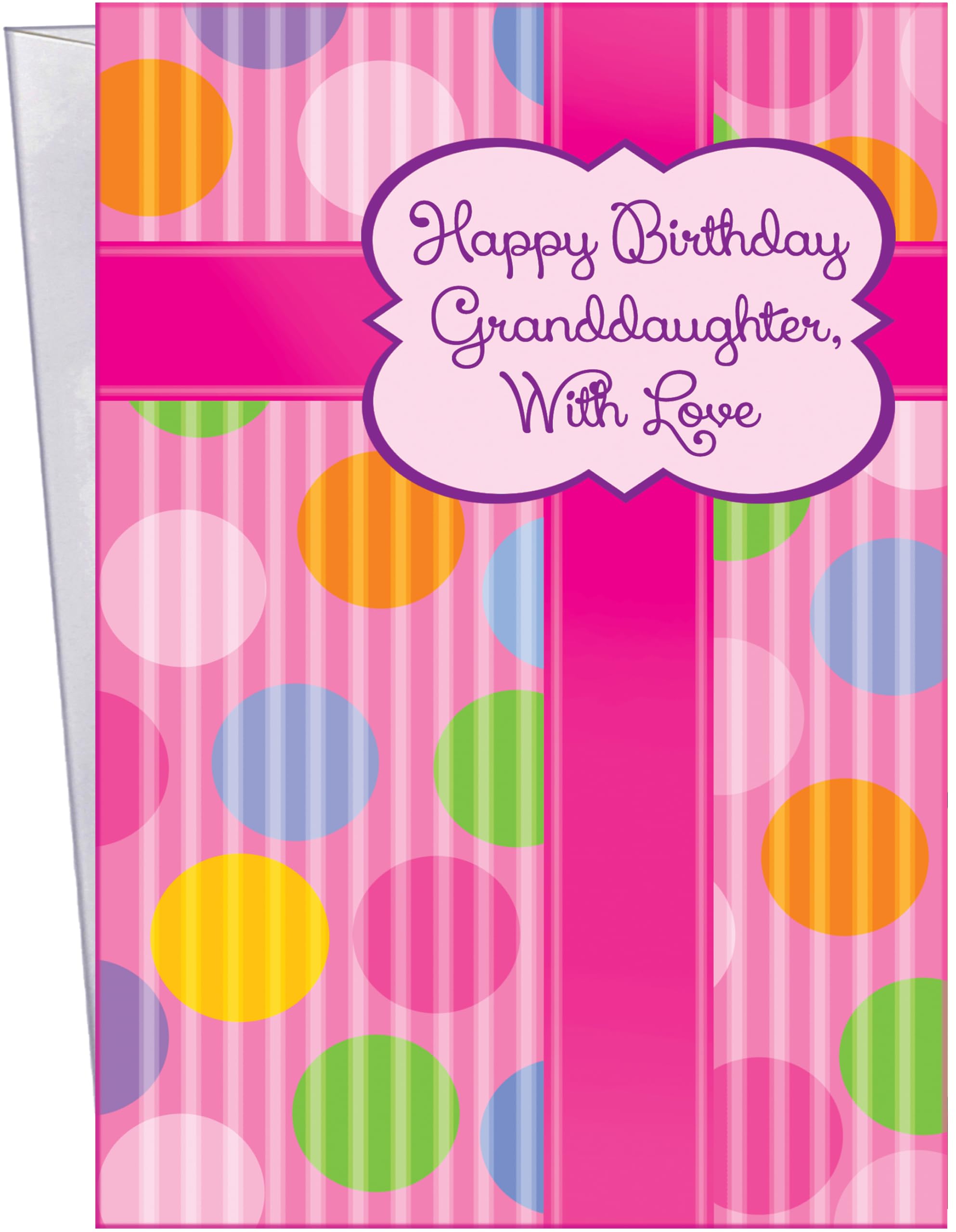 Chuck's Card-O-Rama - Happy Birthday For Granddaughter - MADE in USA Greeting Card - Premium Card Stock, Envelope Included - 5 x 7.75 - Packed in Extra Sturdy Mailer - 95361