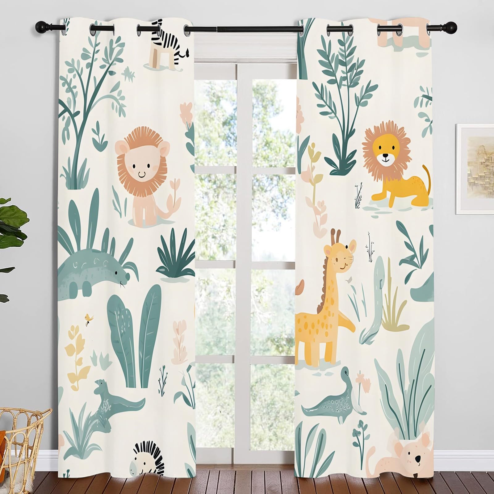 Rideaux animaux de la jungle pour bloquer la lumière et la chaleur du soleil