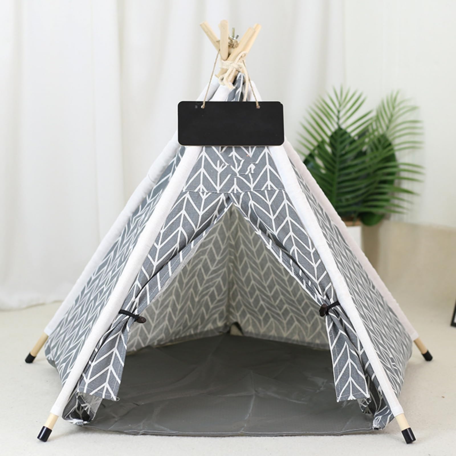 Chien Tipi À L'intérieur des Maisons pour Chiens pour Les Petits Chiens Chiots Tipi De Coussin Noir De Coussin Facile À Déplacer des Animaux De Compagnie Tente De Chien Lavable pour Chien