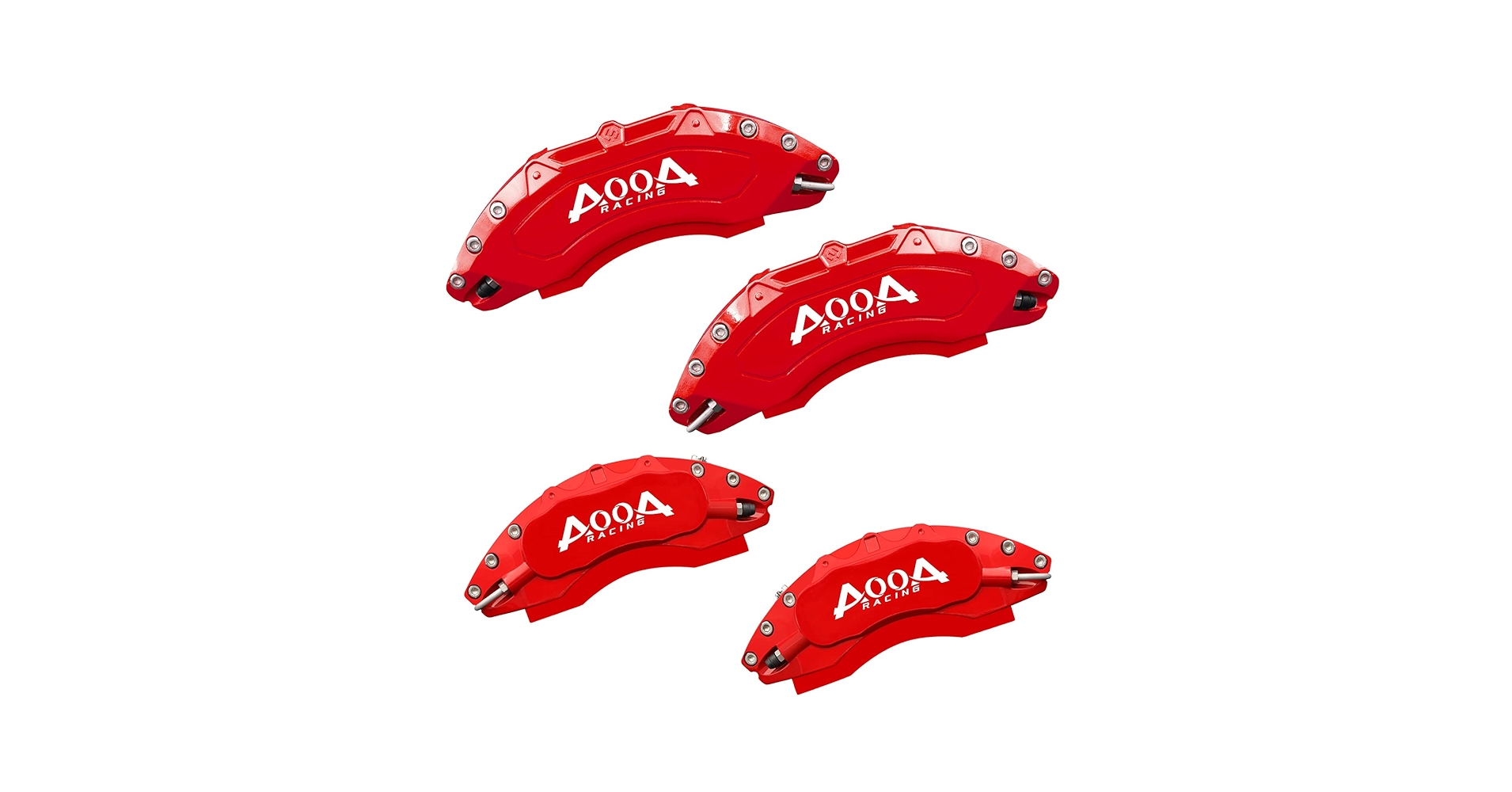 Amazon.co.jp: AOOAアルミキャリパーカバーレッドカラーホワイト
