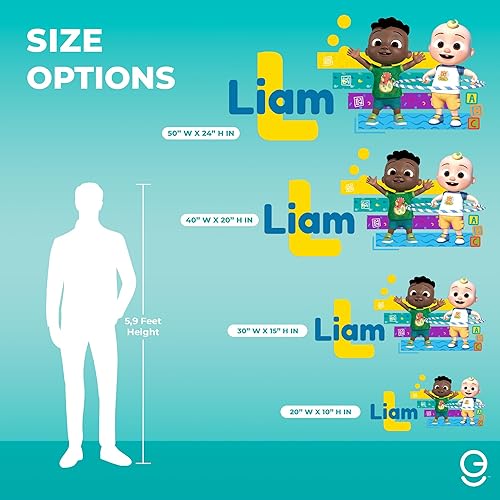 Miniatura 4 de Calcomanía de pared para niños con nombre personalizado y inicial JJ y Cody CoComelon para niños, serie EGD X CoComelon, colección Prime, calcomanía