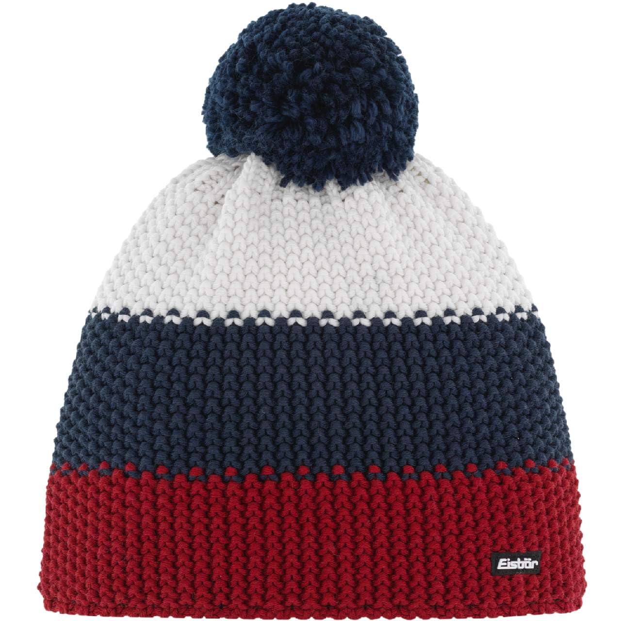 Eisbär Mütze Star Pompon Kids Mehrfarbig - warme Wintermütze Jungen & Mädchen - 55 cm (7-8 Jahre) - atmungsaktive mit Fleece Innenband Bommelmütze Kindermütze Haube aus Österreich