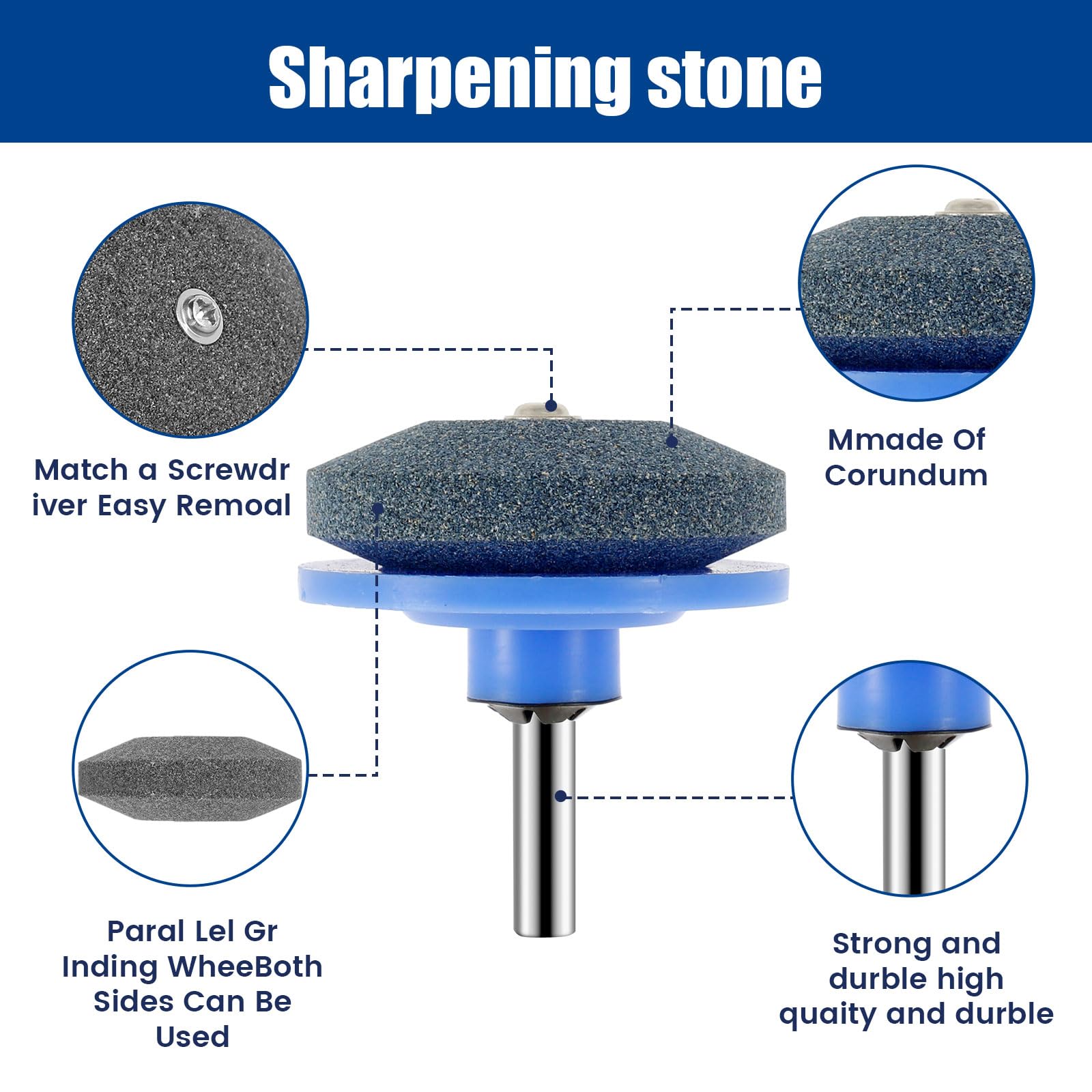 FALESOUL 4PCS Lawnmower Dull Blade Sharpener, Lawn Mower Blade Sharpener for Power Hand Drill, Universal Lawn Mower Sharpener Tool, Lawn Mower Blade Sharpener Tool For Any Power Hand Drill