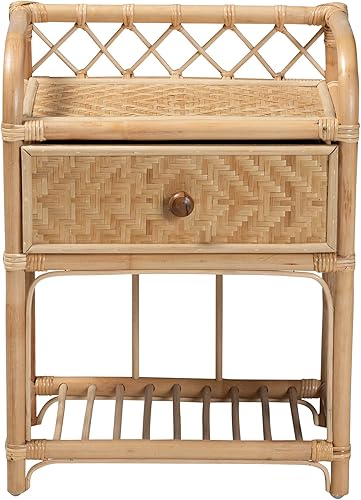 Miniatura 5 de Baxton Studio Kobie Mesita de noche, talla única, marrón natural