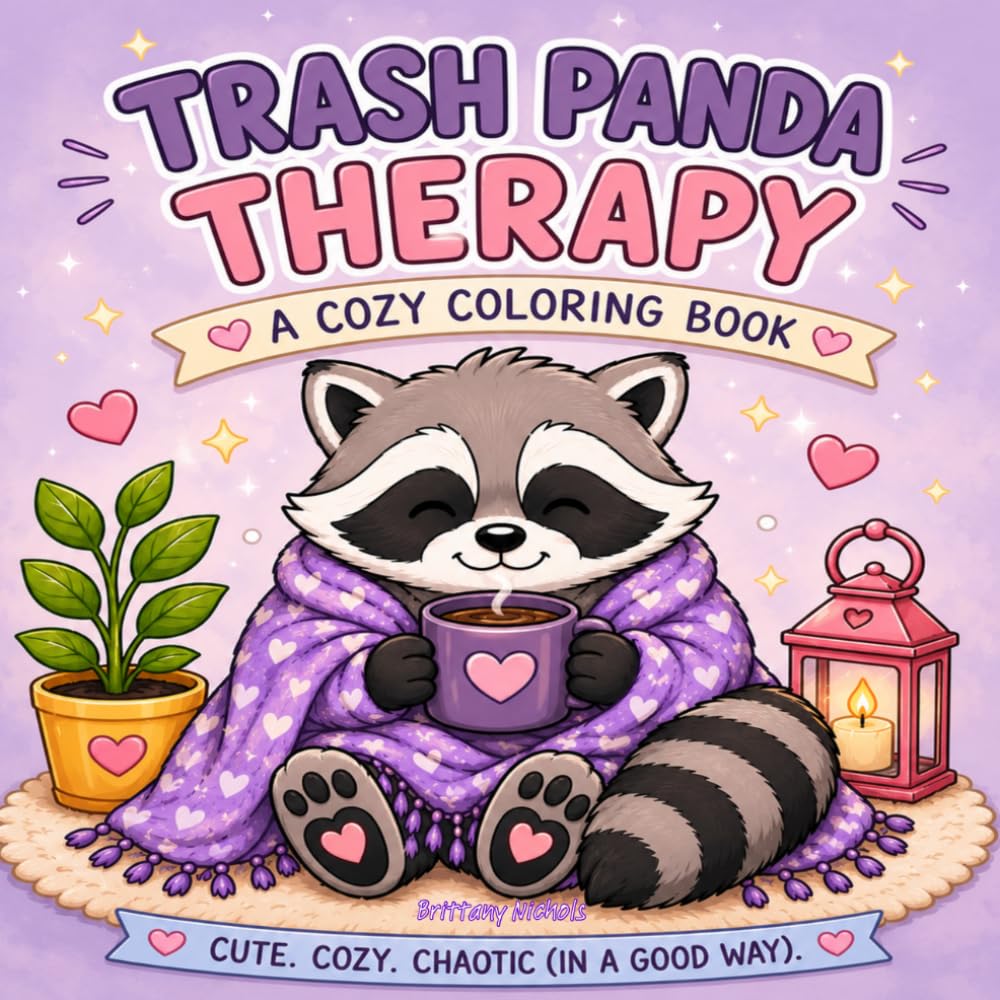 Trash Panda Therapy: A Cozy Coloring Book