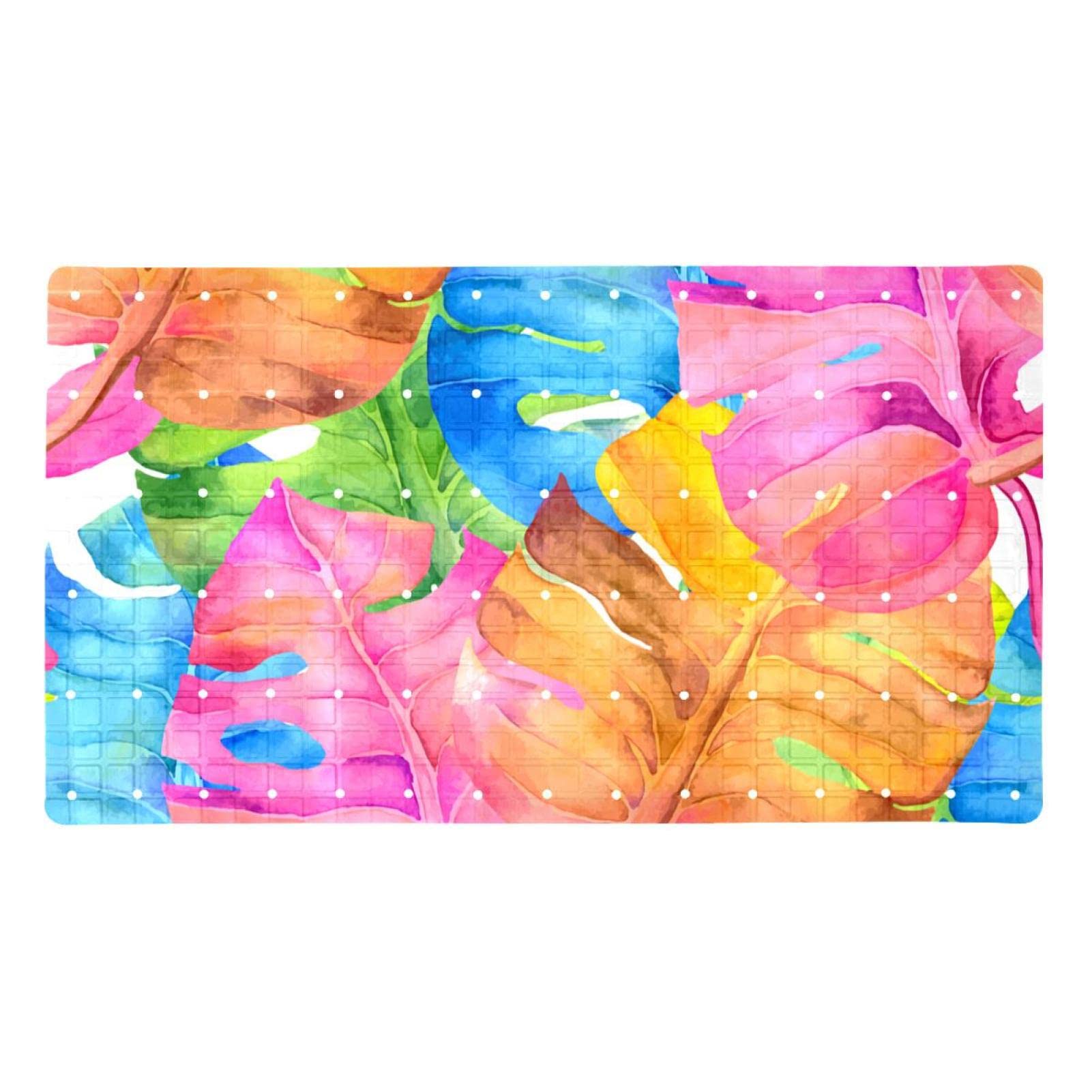 Badematte für Kinder, Motiv: Palmenblätter, rutschfeste Badewannenmatte, Duschmatte für Babys, Kleinkinder, maschinenwaschbar, 40 x 70 cm