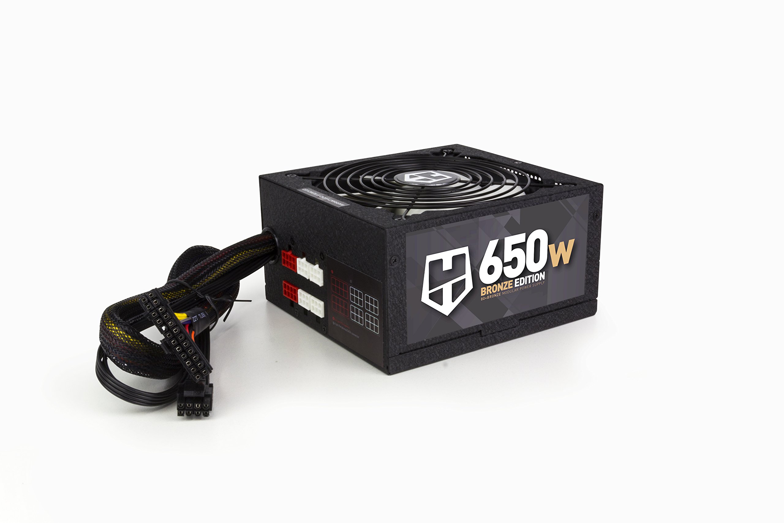 Nox Hummer 650W -NXHM650BZ- Fuente de alimentación 650W, Certificado 80 Plus Bronze, cableado Modular, Ultra silenciosa, Ventilador 140mm, Color Negro