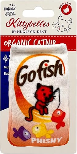 Miniatura 11 de Huxley & Kent Juguete de peluche para gatos – Juguete interactivo de hierba gatera para gatos y gatitos – Suave con crujido y hierba gatera –