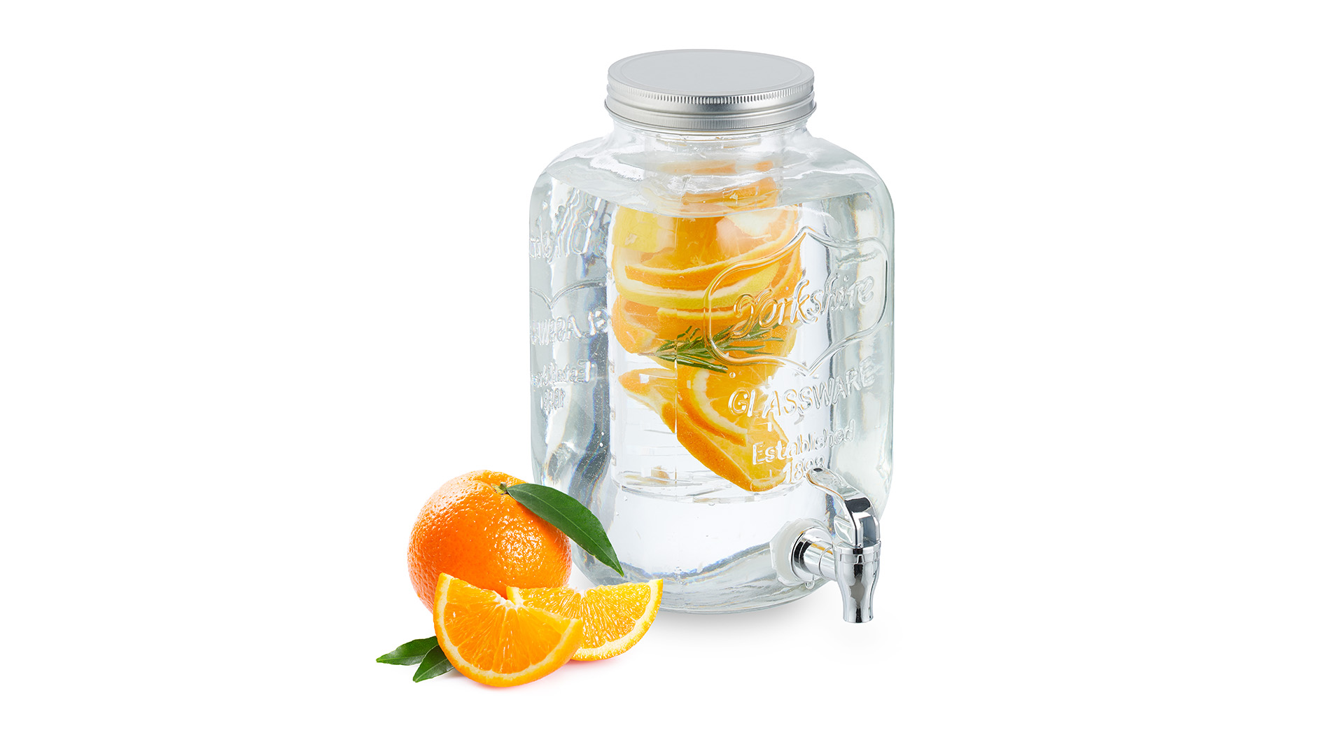 Relaxdays 2 Dispenser in Vetro per Bevande, Erogatore da 4 L con Rubinetto e Supporto