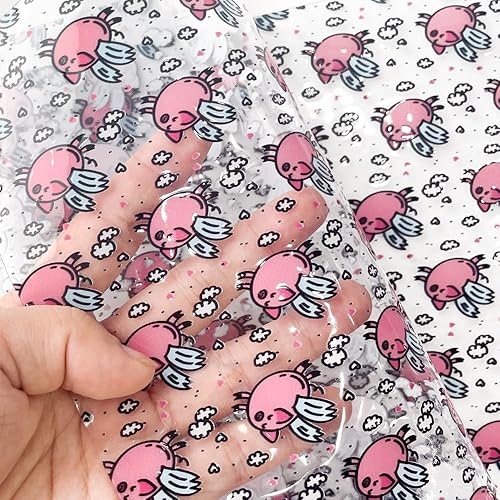 Miniatura 2 de JINR - Lámina de vinilo súper transparente con estampado animal, 12 x 47 pulgadas, rollo de tela de vinilo de PVC con patrón colorido para lazos,