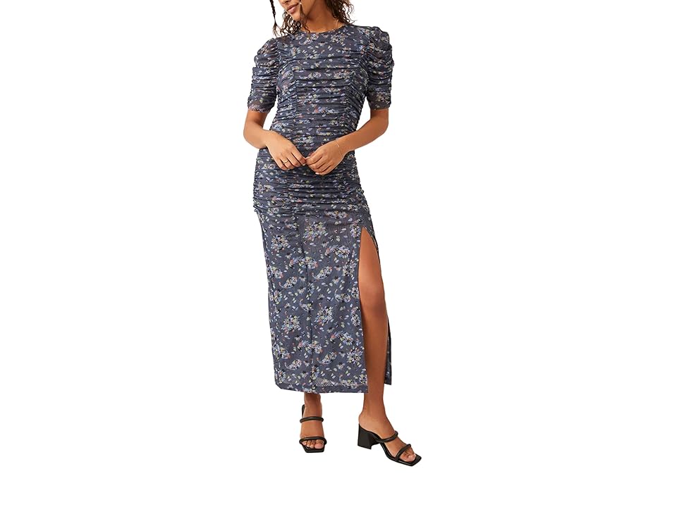 Free People Briella Midi (Navy Combo) Women's Clothing INTERNATIONAL SHIPPING