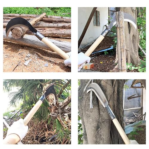 TorSor 3 Pack 12\'\' Sledge Hammer Wooden Handle Replacement for Axe Grip Steel Grass Sickle Hard Wood Shovel Hoes Outdoor Hatchet Camp 2 to 4 lb. Hammers Gardening Mowing Tool Repair