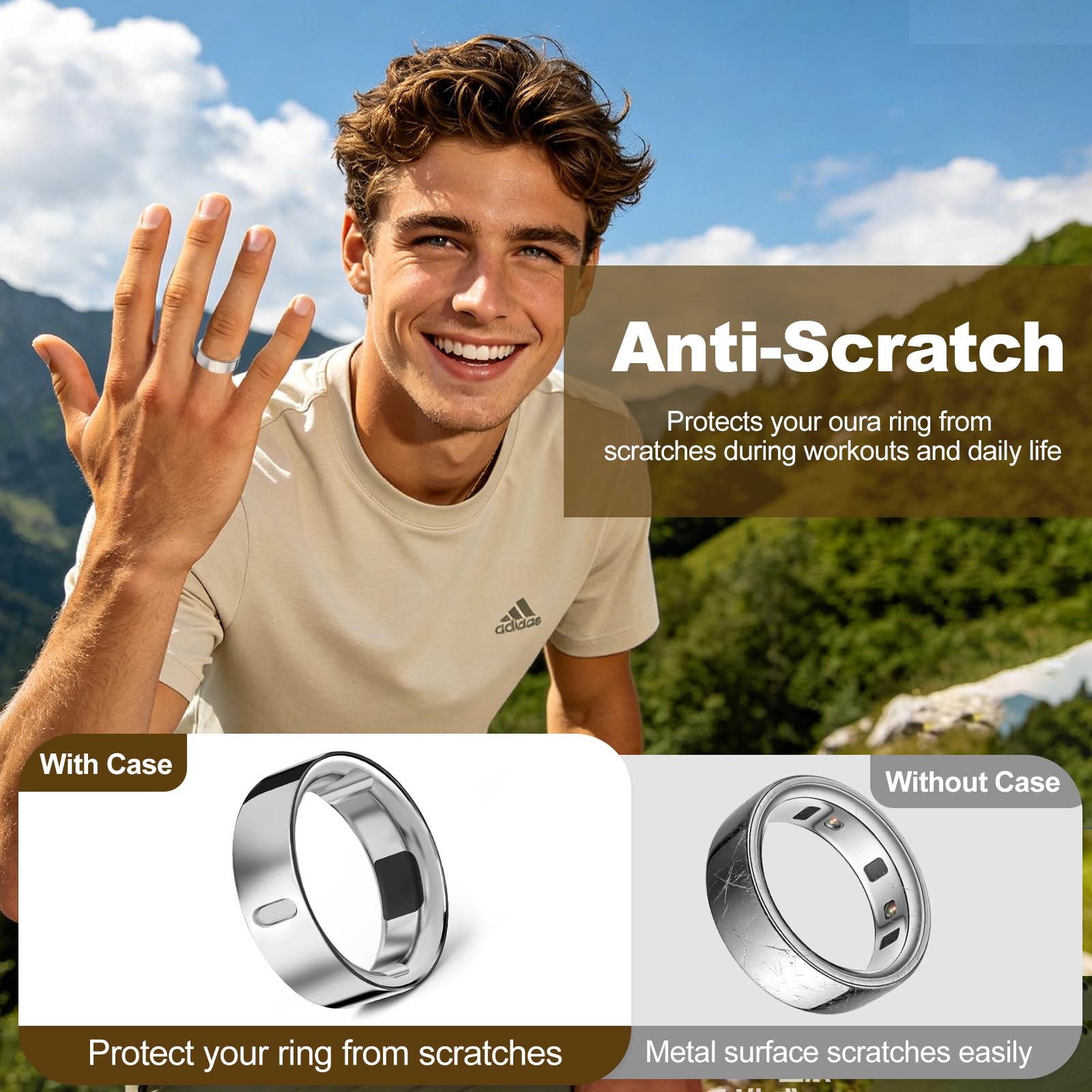 4 Pack Upgraded Ring Covers Compatible with Oura Ring Gen 4/Gen 3, TPU Anti-Scratch Protector Accessories for Oura Ring Cover Jacket for Women Men, Size 8 (Not for Oura Ring 4 Ceramic) - 5