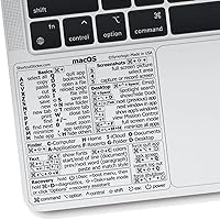 Vista 7 de Synerlogic Pegatina de accesos directos de Mac OS Calcomanías de teclado para macOS Hoja de trucos de vinilo laminado para MacBook Atajos