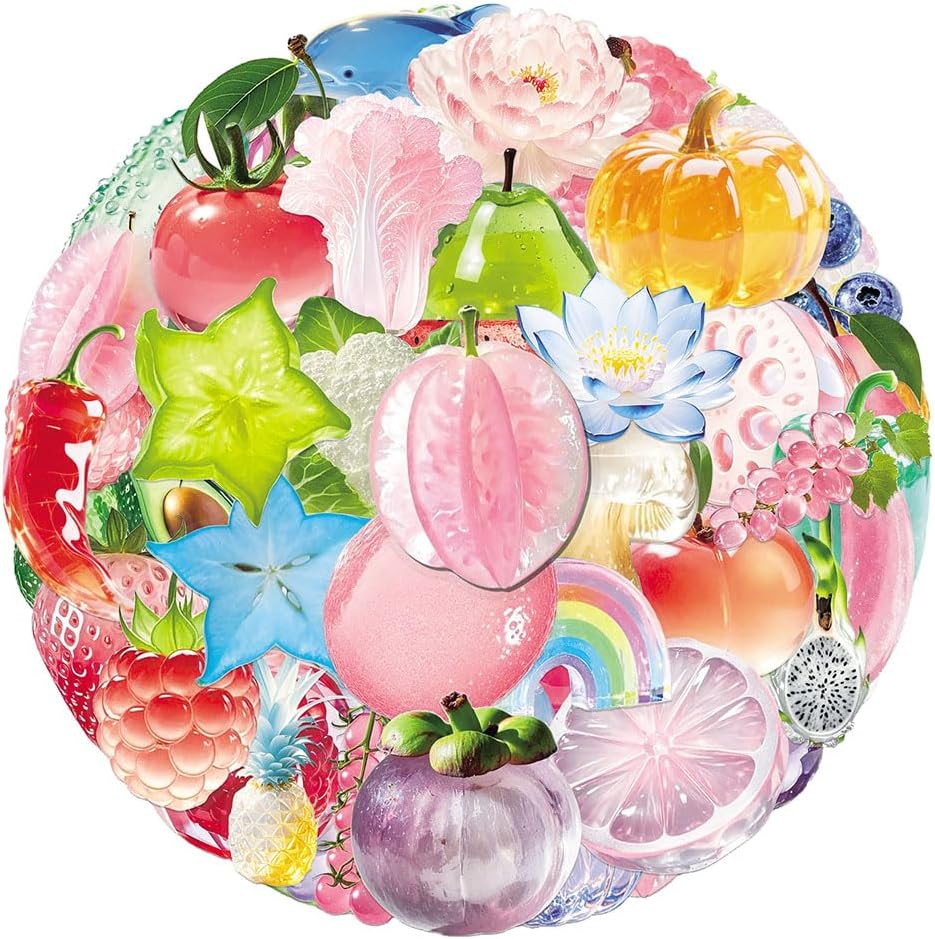 Jelly Aesthetic Waterproof Fruit Stickers Pack - 50 PCS
