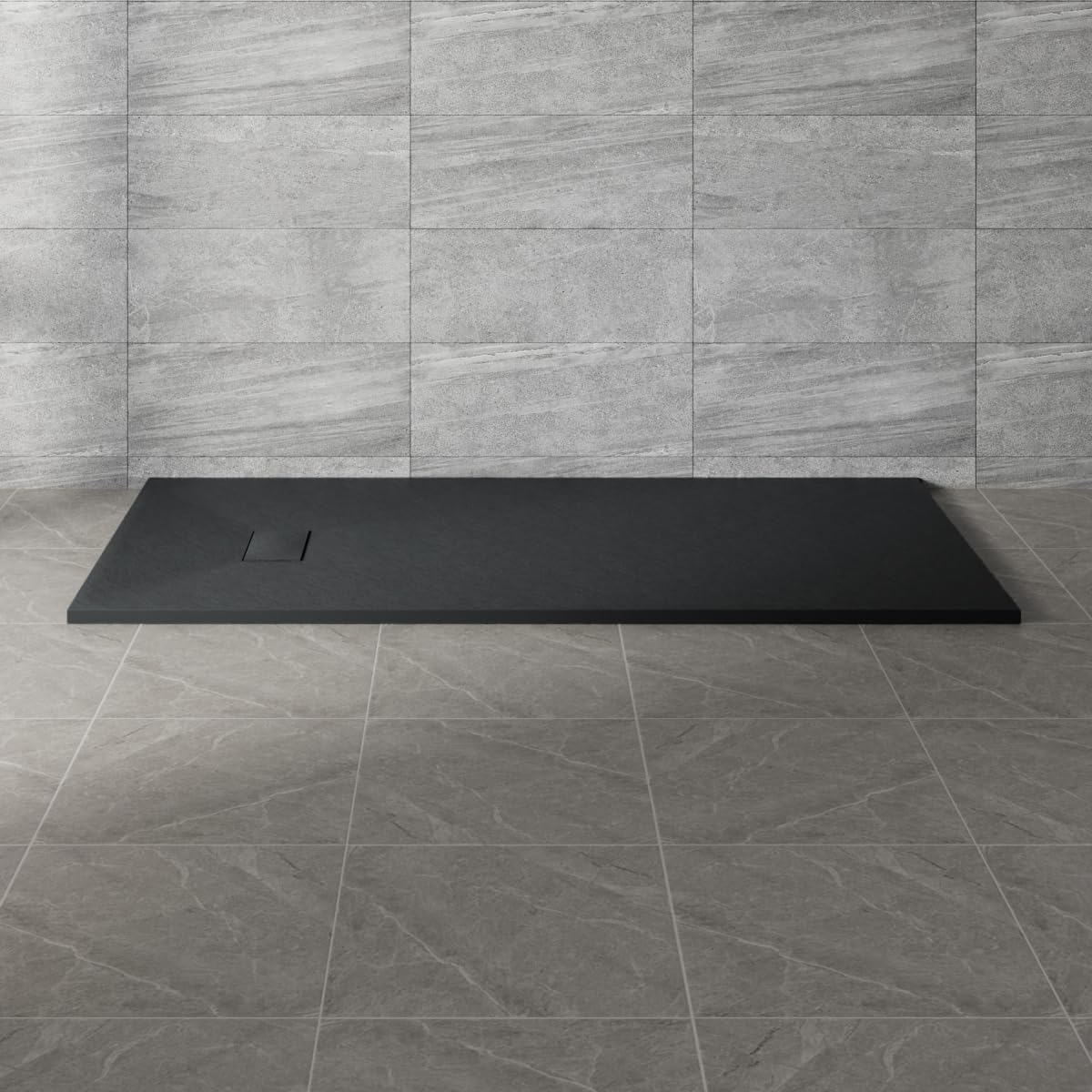 NRG 1800x900mm Black Non-Slip SMC Rectangle Bathroom Shower Tray