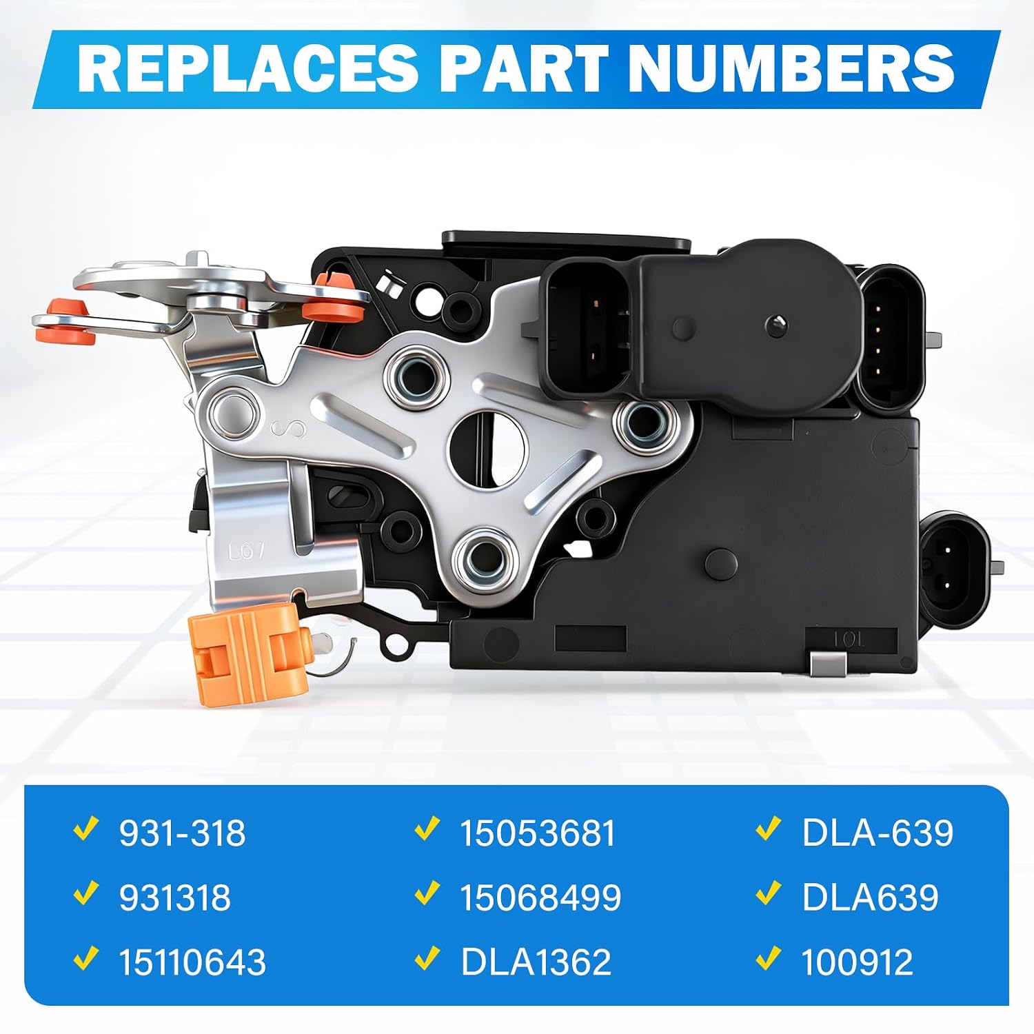 Door Lock Latch Actuator Compatible with 2000-2007 Cadillac Escalade & Chevy Chevrolet Silverado Avalanche Suburban Tahoe & GMC Sierra Yukon, Front Left Driver Side, OE#931-318, 15110643, 15053681