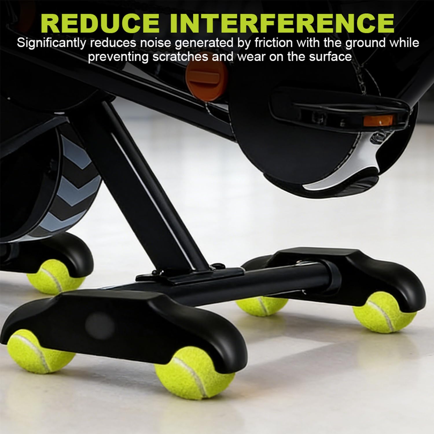 4 Stück Rocker Plate Feet, Indoor Cycling Snap Rocker Feet Adapter, Wippplatten-Fahrradtrainer, Tragbarer Cycling Tennisbälle Fußadapterr, für Wahoo Kickr Core Rollentrainer, Mit 8 Tennisbällen