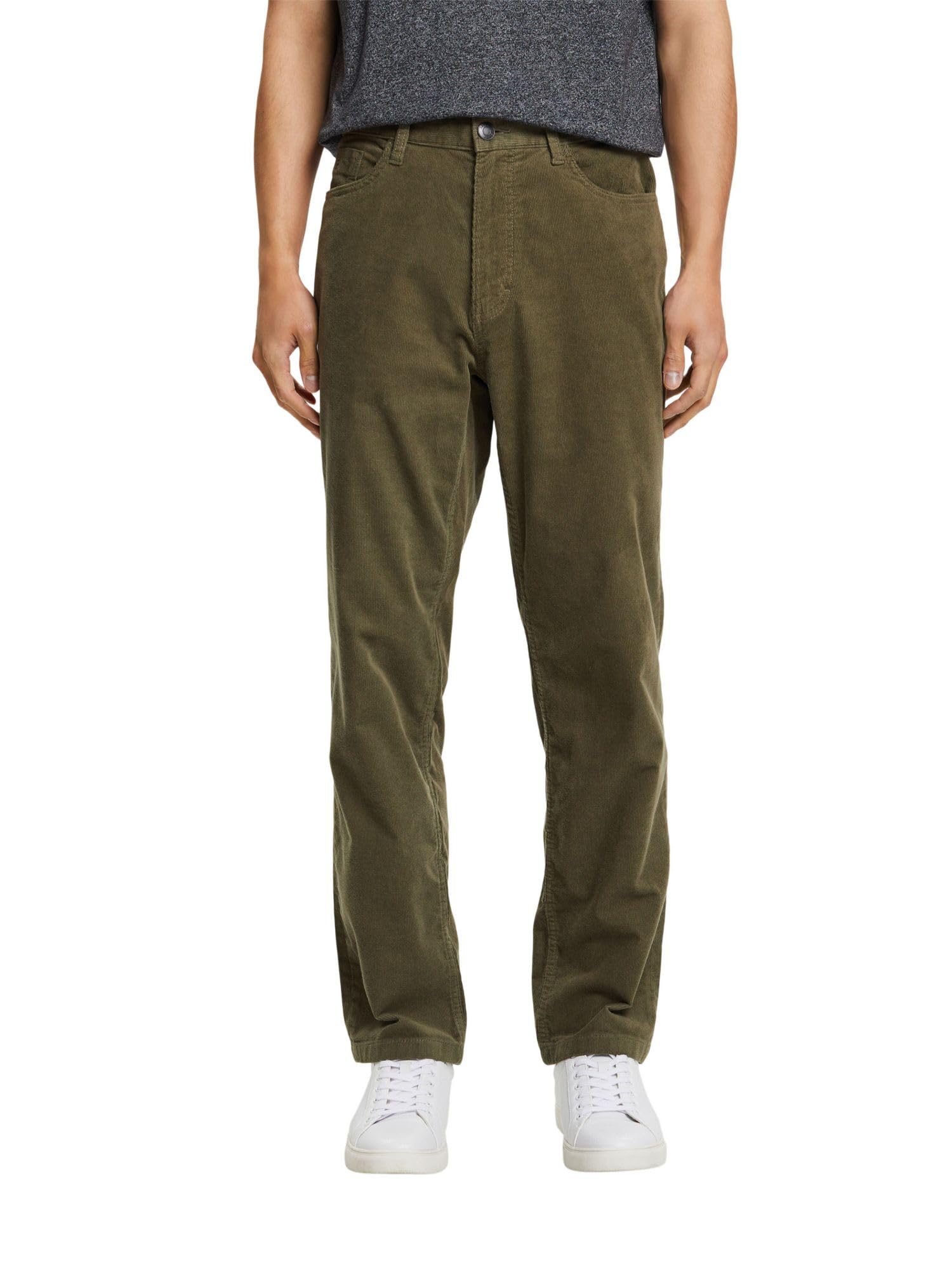 ESPRIT Men's Trousers, 350/Khaki Green, 30 W/30 L