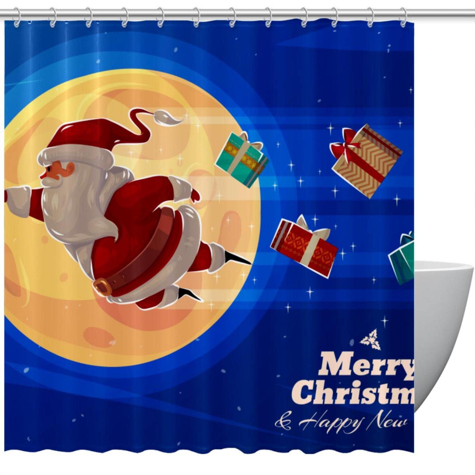 Rideau de douche Merry Christmas de qualité supérieure en taille standard 183 x 183 cm