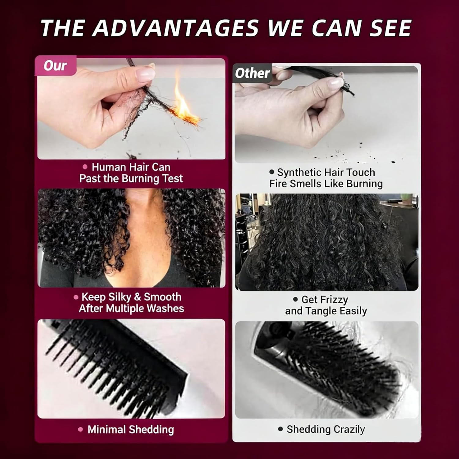 Burmese Curly Bundles Human Hair 12 14 16 Inch 3 Bundles Wet and Wavy Hair Bundle Quick Weave for Women Water Wave with Spiral Curly End Hair Extensions Natural Black