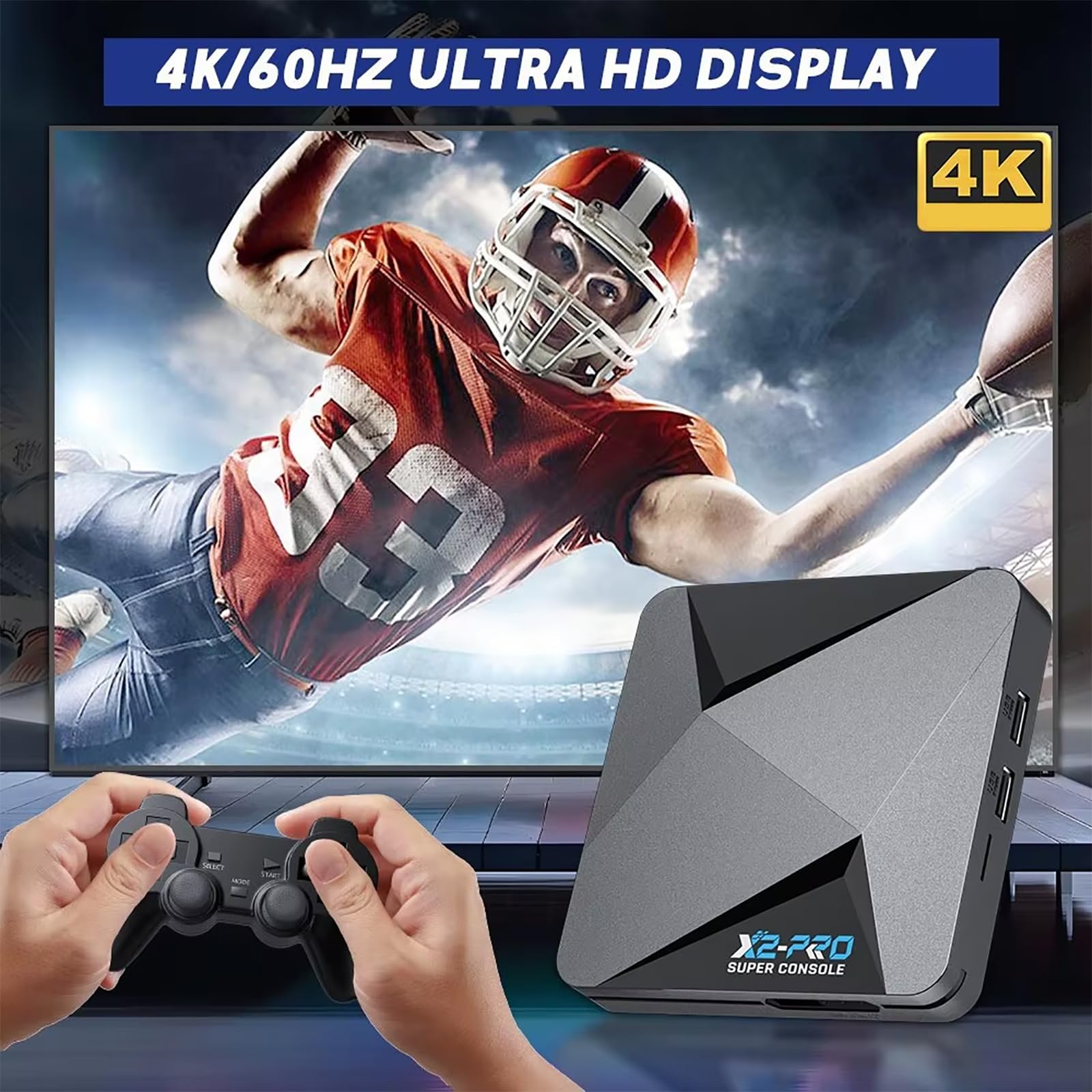 THREMA Console di Gioco retrò da 256 GB con oltre 117.000 giochi integrati, sistema di console per videogiochi con 2 controller wireless, per uscita TV 4K HD/AV