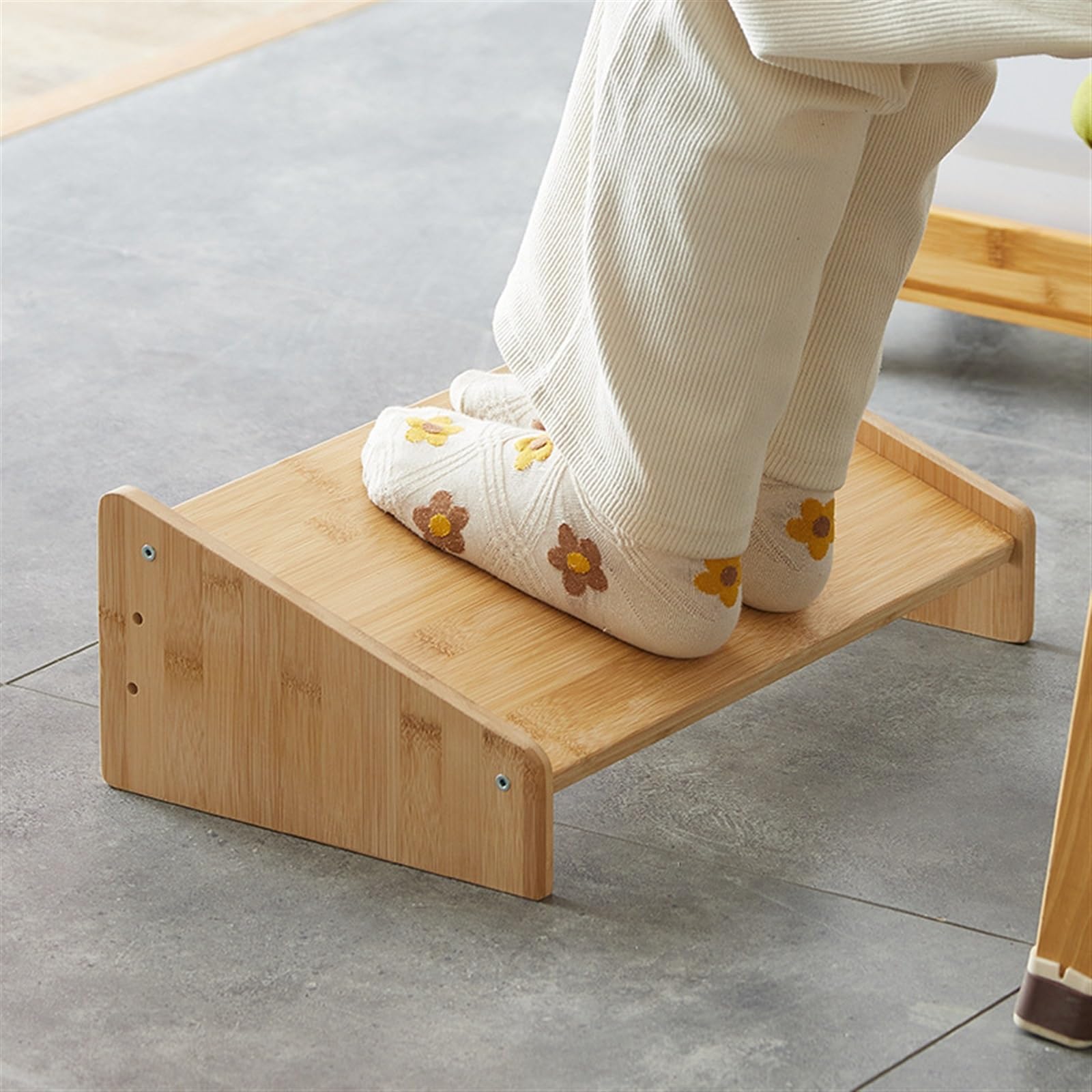 Reposapiés ajustable para debajo del escritorio, taburete de oficina y hogar, perfecto reposapiés de lactancia de 3 niveles de ajuste rápido (amarillo)