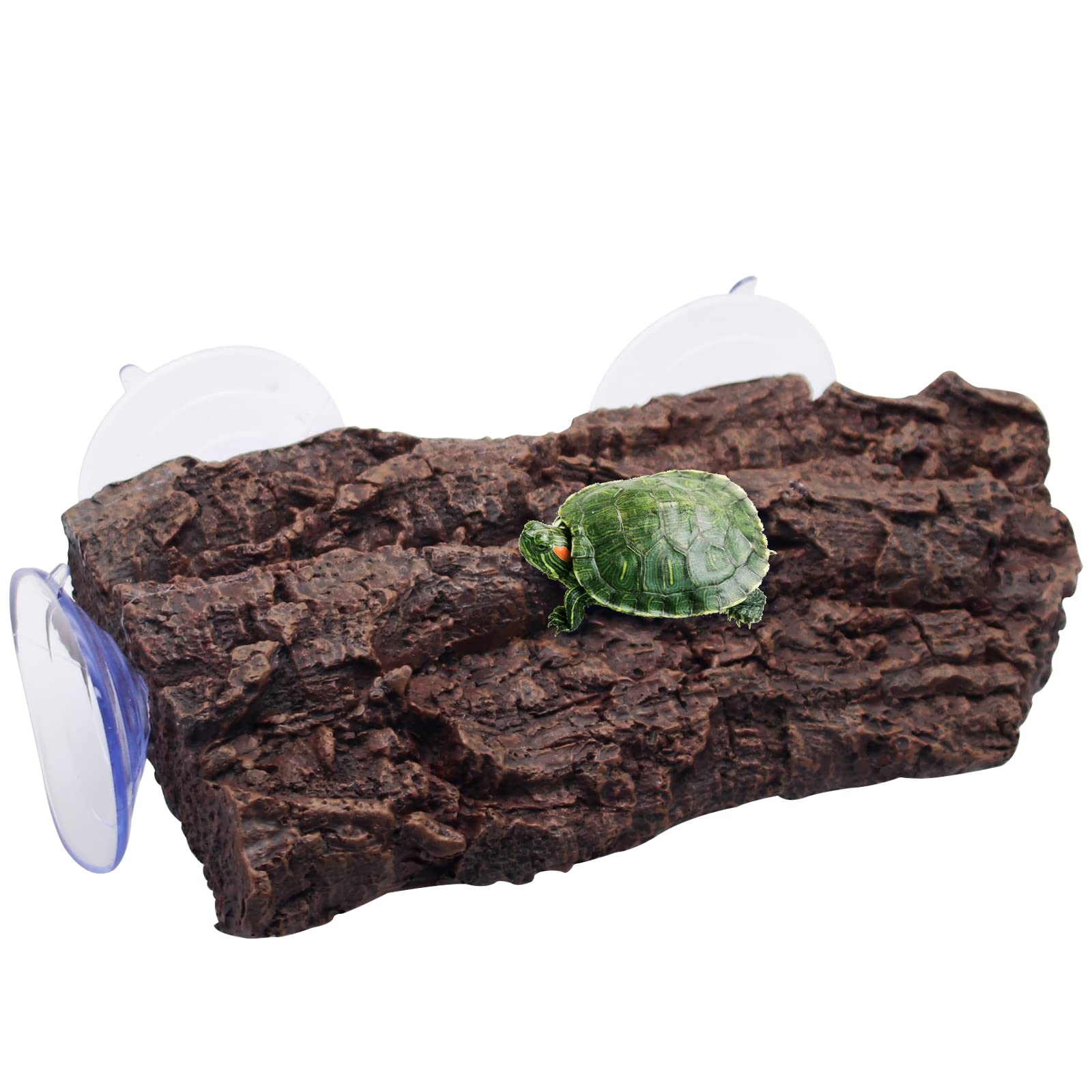 Turtle Basking Platform with 3 Suction Cups,for Frogs,Tortoise,Brown