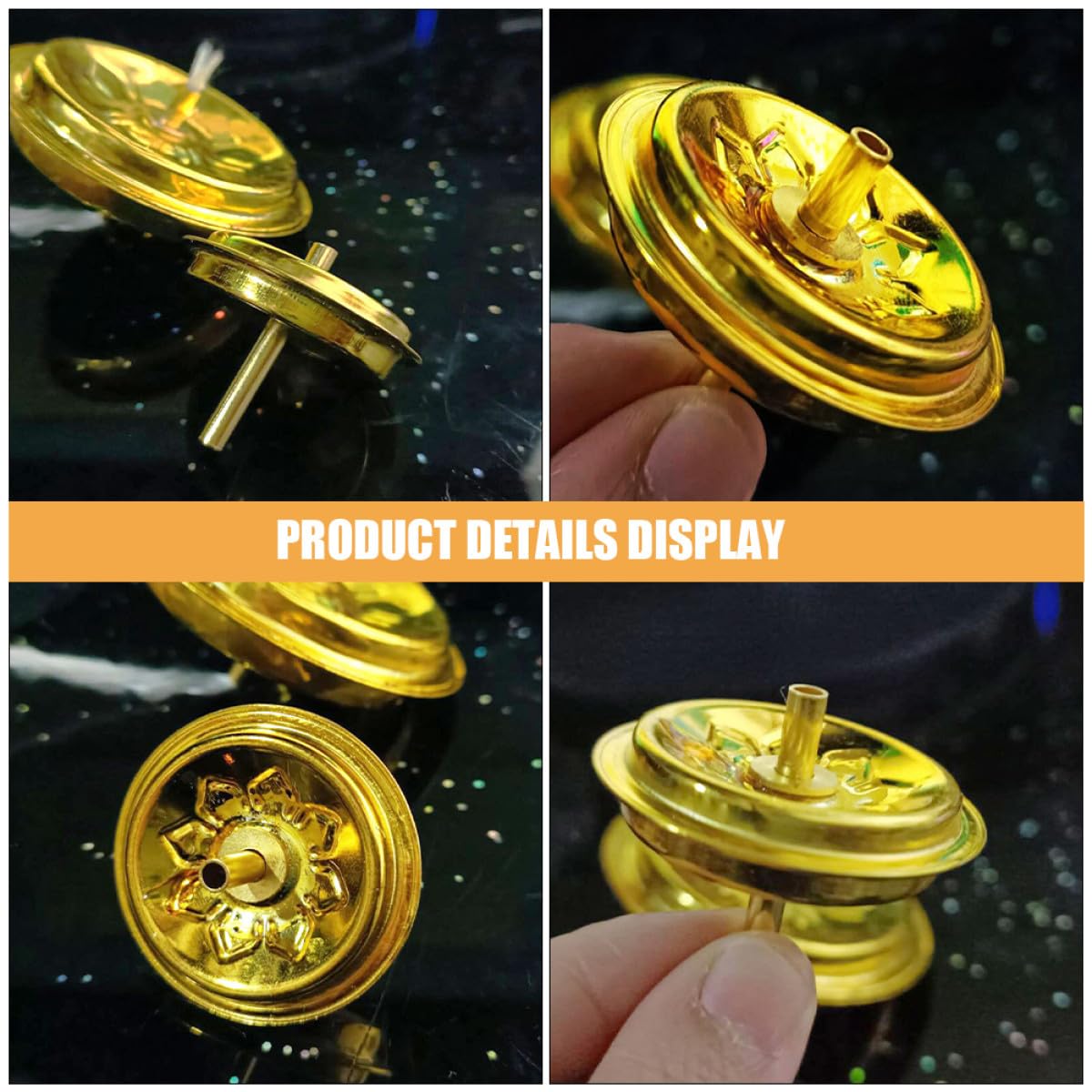 GALPADA Lot de 5 Accessoires de Lampe à Huile Mèches Flottantes en Aluminium, Supports Compacts et Légers pour Lampe à Pétrole Rétro, Adaptés aux Pratiques Méditatives et Temples