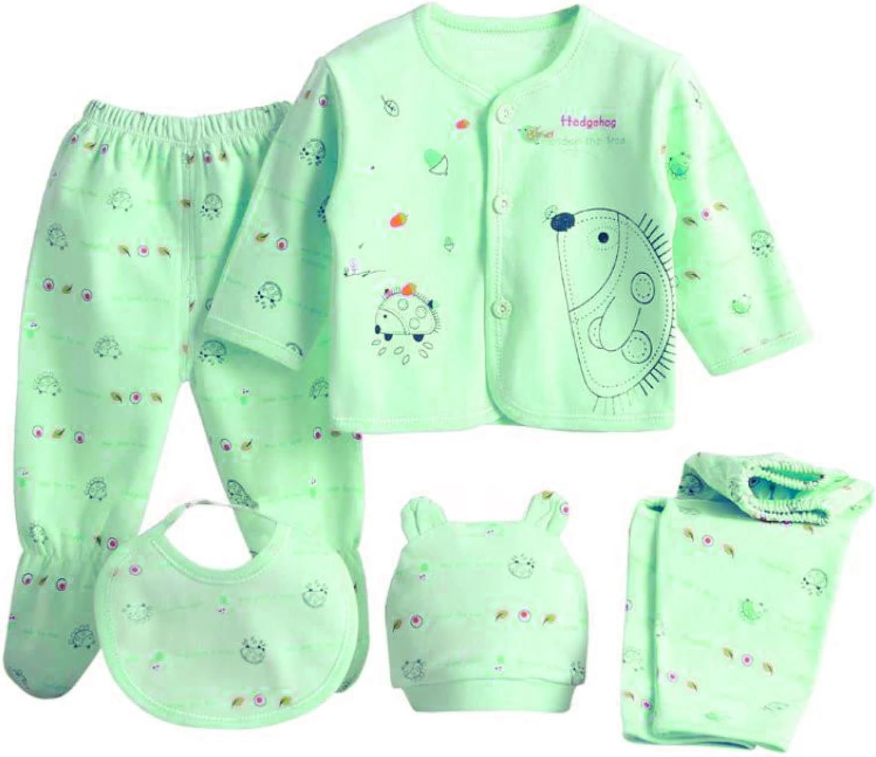 Presents New Born Baby Summer Wear Baby Clothes 5Pcs Sets 100% Cotton Baby Boys Girls Unisex Baby Cotton/Summer Suit Infant Clothes First Gift for New Born baby