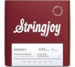Stringjoy NB1356 Naturals Phosphor Bronze Acoustic Guitar Strings (Medium Gauge - 13-56)